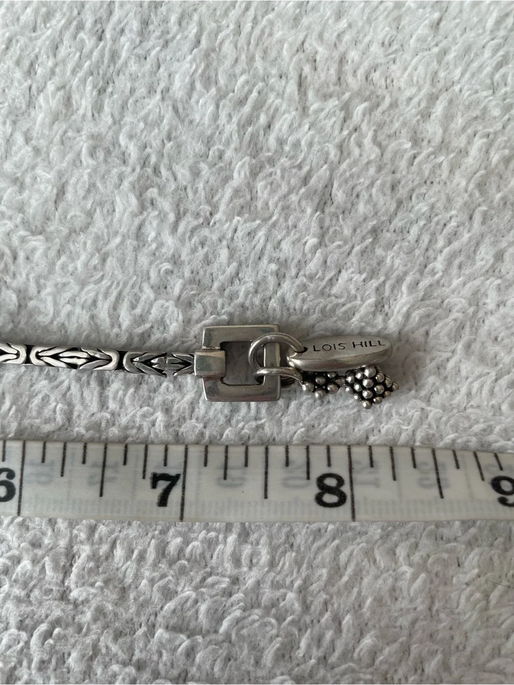 Vintage Lois Hill 925 Silver Toggle Charm Bracelet with Cluster & Signature Tag